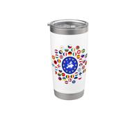 Europa, banderas europeas, bandera de la Unión Europea, mapa de Europa. Vaso térmico de acero inoxidable de doble pared