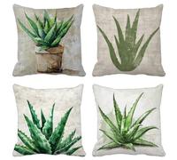 Europa Del Norte Funda Cojin 55X55 Sencillez Fundas Cojines Exterior Impermeables Lino Cuadrado Cushion Covers con Cremallera Invisible para Salon Sofa Primavera Verano Jardín Patio Dcoración 21Q-C