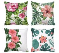 Europa Del Norte Funda Cojin 70X70 Flor Fundas Cojines Exterior Impermeables Lino Cuadrado Cushion Covers Lavables con Cremallera Invisible para Salon Sofa Primavera Verano Jardín Patio Dcoración 1E-3
