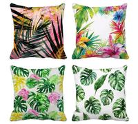 Europa Del Norte Funda Cojin 70X70 Hoja Fundas Cojines Exterior Impermeables Lino Cuadrado Cushion Covers Lavables con Cremallera Invisible para Salon Sofa Primavera Verano Jardín Patio Banco 21T-5