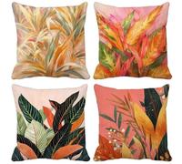 Europa del Norte Funda Cojin 75 x 75 Sencillez Fundas Cojines Sofa Juego de 4 Cojines Exterior Suave Decoración Cushion Covers con Cremallera Oculta para Primavera Verano Exterior Patio Jardín s13-0