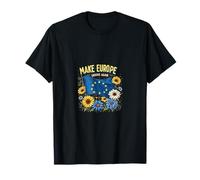 Europa Groove Estrellas Bandera Retro Orgullo Camiseta