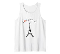 Europa Londres Gran Bretaña Torre Eiffel París Camiseta sin Mangas