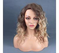 Europa Y América Exquisita Peluca De Red Rosa Color Degradado Femenino Peluca De Pelo Largo Rizado Pequeño Africano Conjunto Peluca De 45 Cm