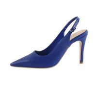 Europa y los Estados Unidos puntiagudos con cabeza en la espalda, tacones altos huecos, boca poco profunda con una palabra hebilla, sandalias de tacón alto para niña, cuña de corcho para mujer, Blue