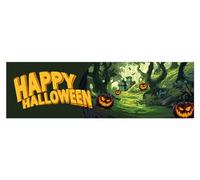 EUROPALMS Pancarta de Halloween, bosque fantasma, 300 x 90 cm | pancarta decorativa como decoración espeluznante para cualquier evento