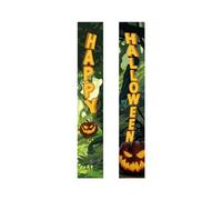EUROPALMS Pancarta de Halloween, bosque fantasma, juego de 2, 30 x 180 cm, pancarta decorativa como decoración espeluznante para cualquier evento