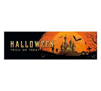 EUROPALMS Pancarta de Halloween, casa encantada, 300 x 90 cm, pancarta decorativa como decoración espeluznante para cualquier evento