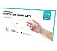 EUROPAPA® 100, 200, 300, 450, CPE transparente guantes desechables en caja, guantes desechables sin látex, guantes de goma sin polvo, en tallas S, M, L, XL (100, XL)