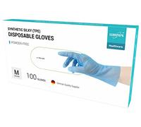EUROPAPA 100, 200, 300, 450 Unidades, TPE Transparente Y Azul, Guantes Desechables En Caja, Guantes Desechables Sin LÁTex, Guantes De Goma Sin Polvo, En Tallas S, M, L, XL (Azul-100, M)