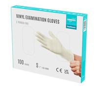 EUROPAPA® 100 Guantes De Vinilo Desechables, Sin LÁTex, Sin Polvo, En Tallas S, M, L Y XL, Disponibles (Amarillo Premium, S)