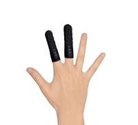 EUROPAPA® 100x Dedales de Látex, Protección de Dedos, Punta de Dedo de Goma General Antiestática para Cosméticos, Limpieza (Negro, M)