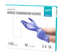 EUROPAPA® 100x Guantes De Nitrilo Morados En Caja, Guantes Desechables, Guantes De Examen, Guantes De Nitrilo Sin Polvo, Sin LÁTex, EstÉRiles, Libres De LÁTex, Guantes Desechables (M, Morado)