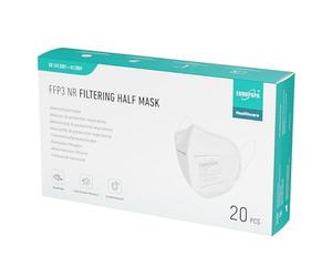 EUROPAPA 20 mascarillas FFP3 blancas, 5 capas, protección contra el polvo, higiénico, embalaje individual, certificado EN149:2001+A1:2009, EU2016/425