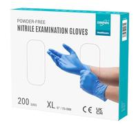 EUROPAPA® 200 Guantes De Nitrilo Desechables Que Cumplen Las Normas EN455 EN374, Sin Polvo Ni LÁTex, Guantes Desechables Disponibles En Las Tallas S, M, L Y XL (XL, Azul OcÉAno)