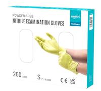EUROPAPA® 200 Guantes De Nitrilo Desechables Que Cumplen Las Normas EN455 EN374, Sin Polvo Ni LÁTex, Guantes Desechables Disponibles En Las Tallas S, M, L Y XL (S, Amarillo)