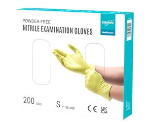 EUROPAPA® 200 Guantes De Nitrilo Desechables Que Cumplen Las Normas EN455 EN374, Sin Polvo Ni LÁTex, Guantes Desechables Disponibles En Las Tallas S, M, L Y XL (S, Amarillo)