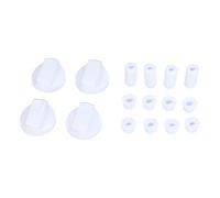 Europart 10032323 - Juego de 4 interruptores giratorios universales con palanca, diámetro 38 mm, color blanco con adaptadores, vitrocerámica, horno, apto para todas las marcas