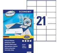 Europe 100 Universal-Etiketten ELA045 ( 70 mm x 41 mm ),blanco, 2100 St., Permanent haftend