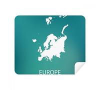 Europe Continent Outline Silhouette Mapa Limpiador de pantalla de teléfono gafas gamuza de limpieza 2pcs tela de ante