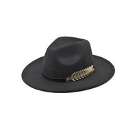 European and American autumn and winter new woolen hat retro male and female gentleman jazz flat brim felt straight edge big brim hat