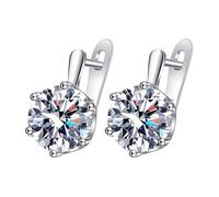 European and American Earrings With Large Main Stone Trendy Zircon Ear Clips Studs Pendientes baratos, talla única, Cobre, Sin piedra preciosa