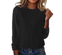 European and American Solid Color Loose Ladies Sweater Spring and Autumn One Word Shoulder Exposed Shoulder Hood Jacket Sweater Strickwaren Damen, Negro , XL