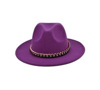 European and American woolen British retro jazz hat all-match retro big brim hat big gold chain black top hat