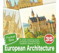 European Architecture: A small coloring book bringing architecture’s majestic beauty to life (Pocket Size)