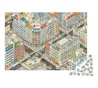 European City Jigsaw Puzzle 1000 Piezas Material Reciclado Urban Art Puzzles para Niños y Niñas de 6 Años en Adelante Juguete Educativo de Reto Padre-Hijo 70x50cm/1000pcs
