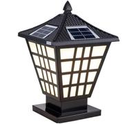 European Column Head Lamp Outdoor Solar Post Light with - Pillar Lantern - Landscape Column Lamp Lighting Rainproof Villa Terrace Lamp,Pendant Ceiling Light