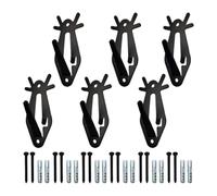 European Deer Mount Hanger, 6-Pack Wall Display Brackets, 1.69x3.94 inches Decorative Trophy Mount Holders, Sturdy Taxidermy Hooks for Living Room, Stairway, Hallway or Cabin