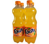 European Fanta Orange Soda - Pack de 4 botellas de 500 ml