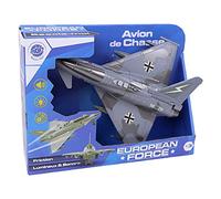 EUROPEAN FORCE - Avión de Caza - Vehículos a Fricción - 021171 - Gris - Plástico - Militar - Juguete Infantil - Vehículos de Intervención - 26 cm x 20 cm - A partir de 3 años.