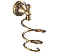 European Inspires - Estante de pared antiguo para secadora de baño, estante de almacenamiento resistente para toallas y accesorios, soporte de latón para secador de pelo, montado en la pared
