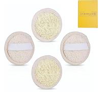 EUROPEAN M6 Premium 4 almohadillas de lufa facial - Esponjas limpiadoras exfoliantes naturales para el rostro, herramienta de lavado de cara para el cuidado de la piel, lavado de cara esencial para un