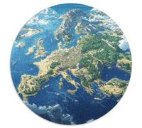European Map 1000 Piece Jigsaw Puzzle For Adults Challenging Game Stress Relief Puzzle Exercise The Memory of The Brain for Adults and Kids, Age 12 Years Up 1000pcs (67.5x67.5cm)