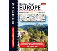 European Railway Atlas - Designed for Interrail/Eurail Rail Pass 2026: Includes detailed Atlas for Switzerland, Austria, Northern Italy and French ... Designed for Interrail and Eurail Rail Pass)