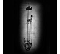 European Retro Black Talled Bathom Shower Cobre Ducha Manual sobre sobrealimentado 4 Función Redonda con bidé de Grifo Hermoso práctico