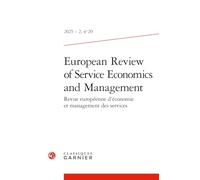 European review of service economics and management 2025 - 2 revue européenne d': 2025 - 2, n° 20