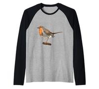 European Robin Redbreast Observación de Aves Camiseta Manga Raglan