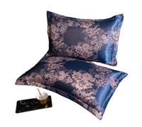 European Satin Jacquard Pillowcase Breathable Solid Pillow Cases For Hot Sleepers Summer Autumn Cooling Feel Bedding(Color1)