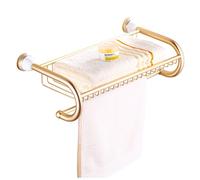 European-Style Aluminum-Magnesium Alloy Towel Rack Wall Mounted Bathroom Fittings Towel Shelf/Gold