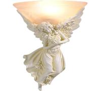 European-Style Angel Wall Lamp Resin Bedside Bedroom Living Room Background Wall Lighting - Retro Wall Lamp, Pendant Lamp(White,Left)