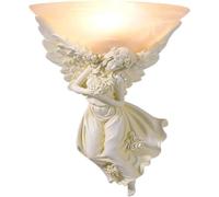 European-Style Angel Wall Lamp Resin Bedside Bedroom Living Room Background Wall Lighting - Retro Wall Lamp, Pendant Lamp(White,Right)