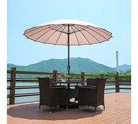 European-Style Garden, Outdoor Sunshade, 18 Ribs, Center Bar, Hand Crank, Round, Beach Umbrella