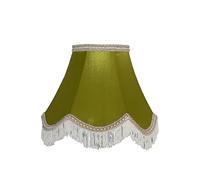 European Style Silk Satin Lampshade Retro Light Grass Green Modern European Style Handmade Tassel Lampshade Replacement lamp Shade (Body Color : Size 32x15x24Hcm) (Size 32x15x24Hcm1)