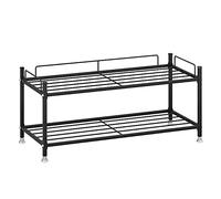European Style Wrought Iron Shoe Rack Storage Shoe Rack Iron Simple Household Straight Bar Shoe Cabinet(Black),602595cm ()