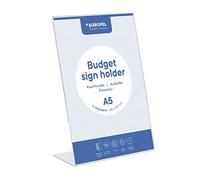 EUROPEL Budget - Soporte para mesa (tamaño L, DIN A5, 1,5 mm, poliestireno), transparente