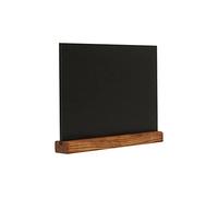 EUROPEL - Expositor de mesa estilo pizarra A4 horizontal, pie de madera de pino acabado madera natural, para marcador a base de agua, presentación a doble cara, para restaurante, hotel, conferencias